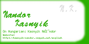 nandor kasnyik business card